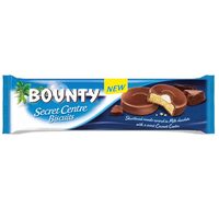 Biscuiti crocanti Bounty Secret Centre Biscuits cu crema de cocos inveliti in ciocolata cu lapte 132 g