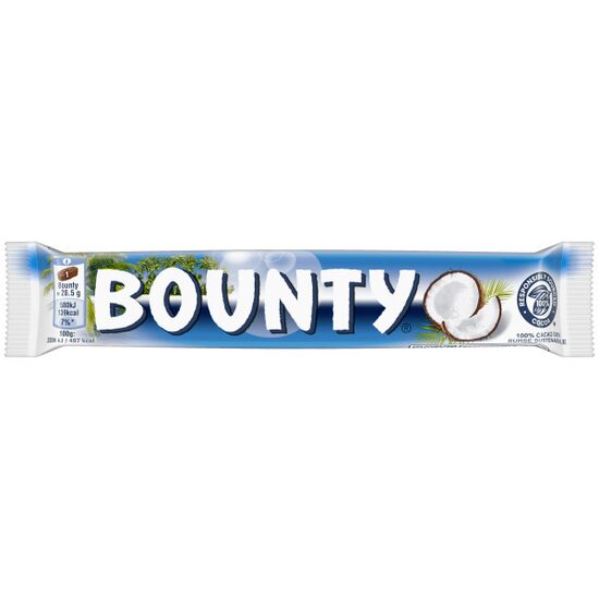 Bounty baton cu cocos invelit in ciocolata cu lapte 2 x 28,5 g (57 g)