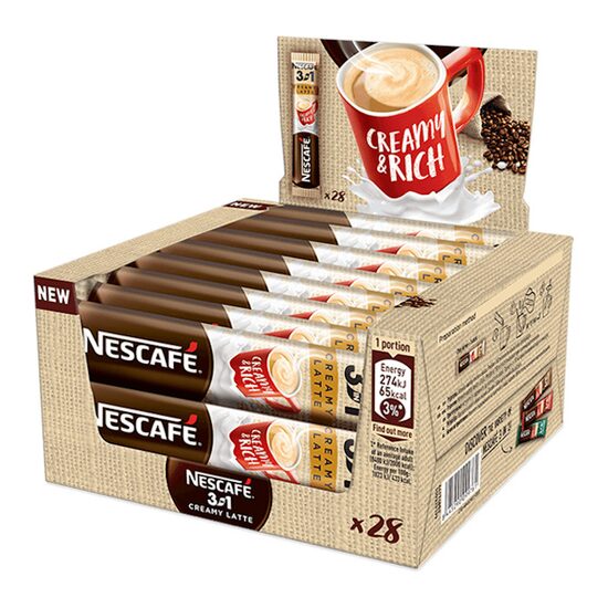 Cafea Nescafe 3in1 Creamy Latte, 28 plicuri x 15g, cu lapte praf si zahar, 420g