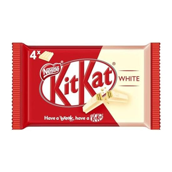 Ciocolata cu lapte cu interior crocant de napolitana Kit Kat Finger White 41.5g