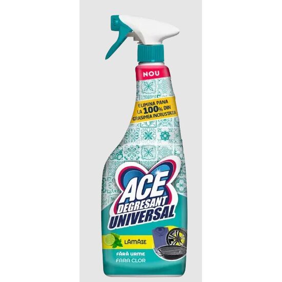 Spray degresant pentru bucatarie Ace, fara clor, cu parfum de lamaie, 550 ml