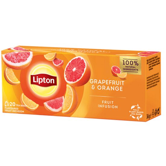  Ceai de fructe cu grapefruit si portocala Lipton, 20 plicuri x 34g