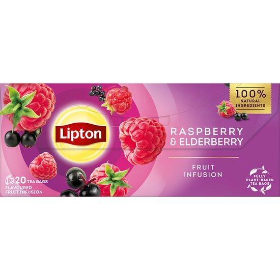 Ceai Lipton cu zmeura si soc, 20 plicuri