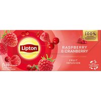 Ceai Lipton Raspberry - Cranberry, 20 plicuri
