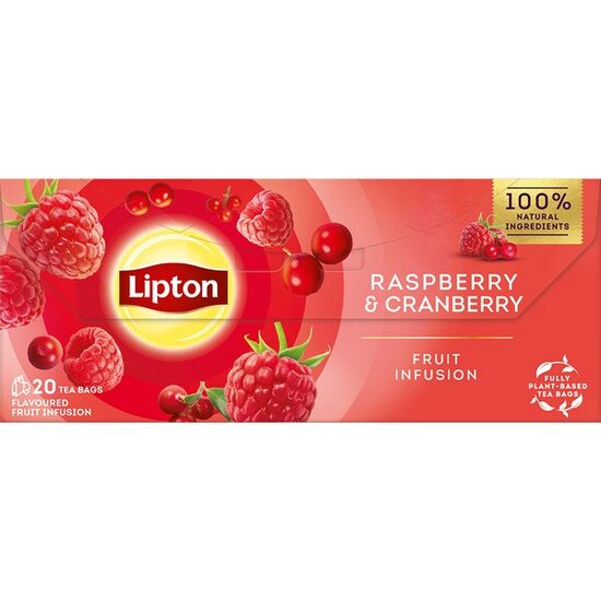 Ceai Lipton Raspberry - Cranberry, 20 plicuri