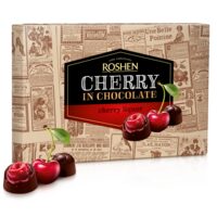 Praline cu ciocolata neagra si visine, 155 g, Roshen