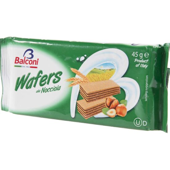 Napolitane Balconi Wafers cu cremă de alune 45g, 30 bucati