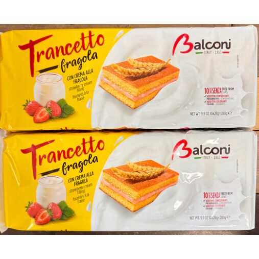 Prajitura Balconi Trancetto Albicocca cu Capsuni, 28g, 10 bucati