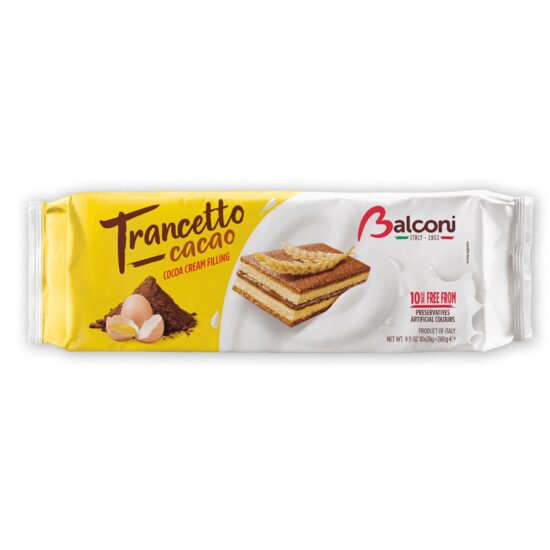 Prajitura cu umplutura Balconi Trancetto cacao 28 g, 10 bucati