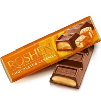Baton ciocolata lapte si crema de caramel Roshen 30g