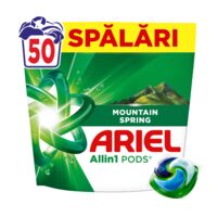 Detergent de rufe capsule Ariel Allin1 PODS Mountain Spring, 50 Spalari