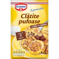Mix pentru clatite pufoase Dr. Oetker cu fulgi de ciocolata, 160 g