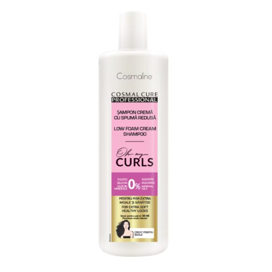 Sampon par cret Cosmaline Cure Professional Oh My Curls Low Foam Cream, 500 ml