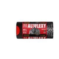 Saci de gunoi cu snur ALUFLEXY LDPE 64x69cm steel 60L/10buc ALUFIX12B)