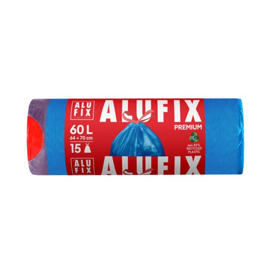 Saci menajeri cu snur AluFix Premium 64x70cm, 60L, 15 buc