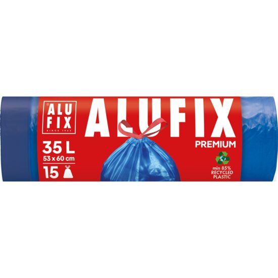 Saci menajeri cu snur AluFix Premium 35l 53 cm x 60 cm ,15 buc