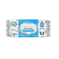 Servetele umede bebelusi, 100% bumbac  Go Wipes, capac, 50 buc