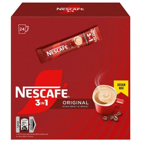 Cafea solubila Nescafe 3in1 Original, 24 plicuri x 15.5 g
