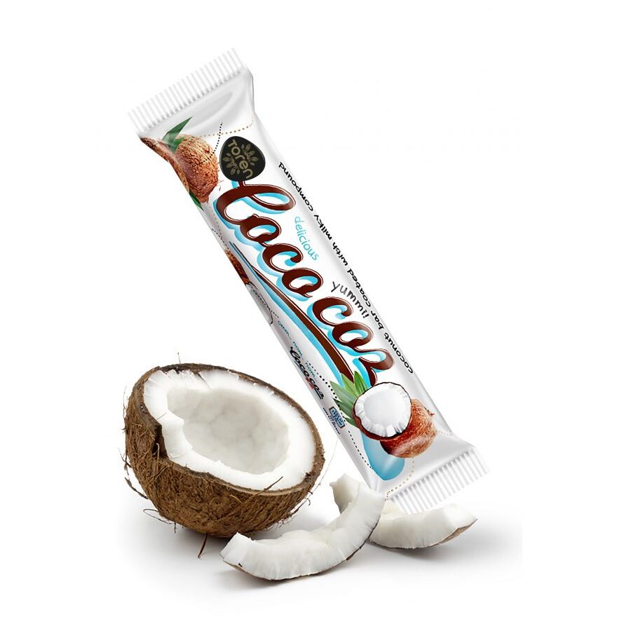 Baton de ciocolata cu fulgi de cocos Cococoz, 24 g - zozocafe