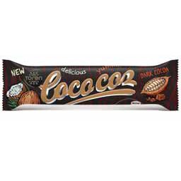 Baton de ciocolata neagra cu fulgi de cocos Cococoz, 24 g