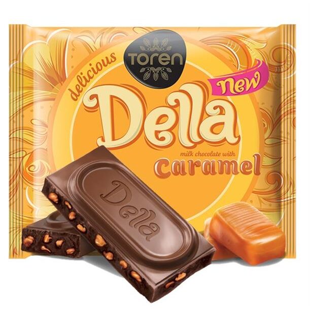 Tableta de ciocolata cu crema caramel Della, 52 g - zozocafe