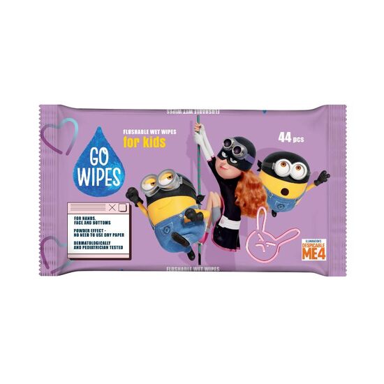Hartie igienica umeda Go Wipes Minions, 44 bucati 