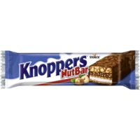 Baton cu napolitane, cremă cu lapte, cremă cu alune de pădure,si caramel moale Knoppers Nutbar 40g