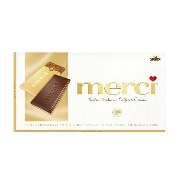 Ciocolata Merci cu aroma de cafea si frisca, 100 g - zozocafe