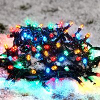 Instalație luminoasă tip rolă pentru interior și exterior, 50 m, 240 LED-uri multicolore