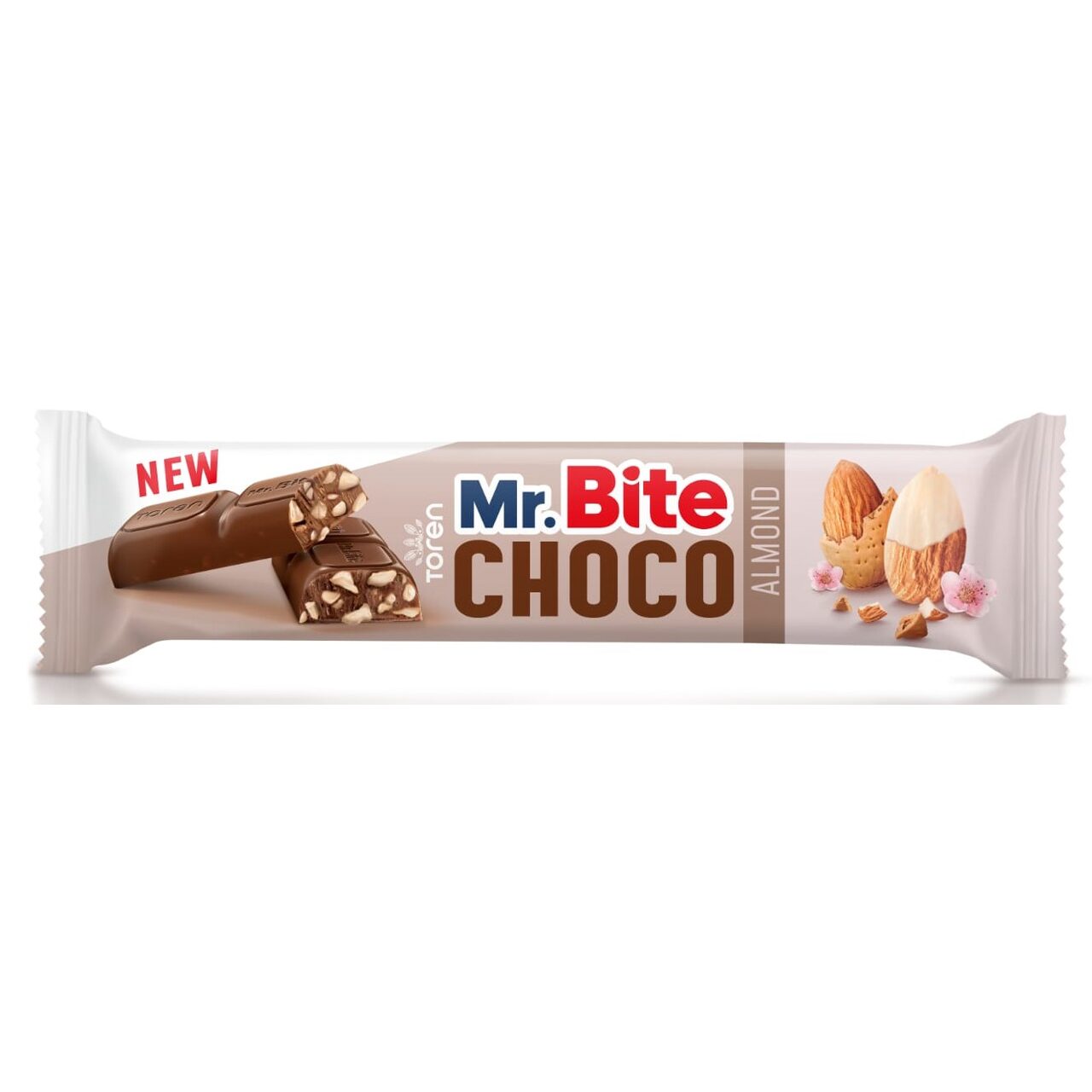 もっちー Ciocolata cu migdale Mr. Bite Choco 26g - zozocafe
