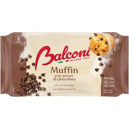 Briose cu bucati de ciocolata Balconi, 6x40g
