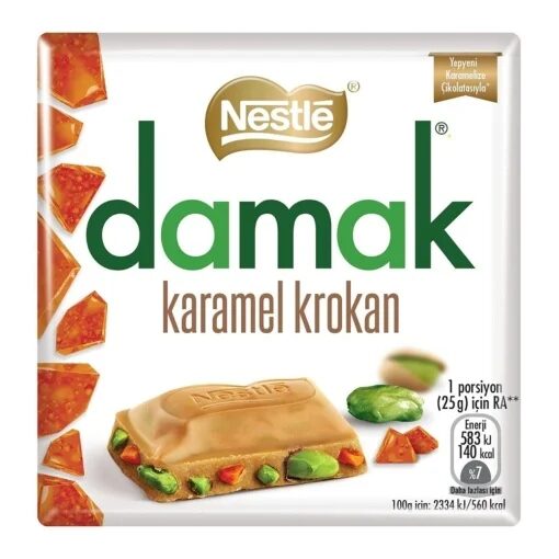 Ciocolata cu caramel crocant si fistic Nestle Damak 60 g
