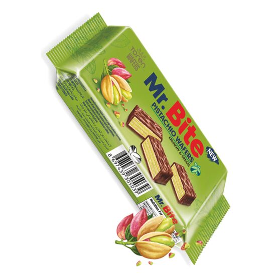 Napolitana cu crema de lapte si fistic Mr. Bite Pixel, Toren, 32 g