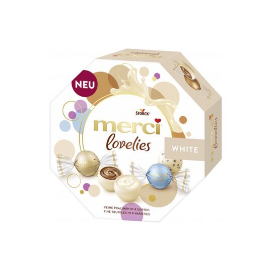 Bomboane de ciocolata Merci Lovelies White 185g