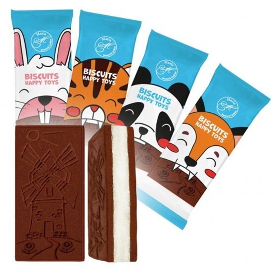 Sandwich de biscuiti cu cacao si crema de banane Happy Toys, 65 g