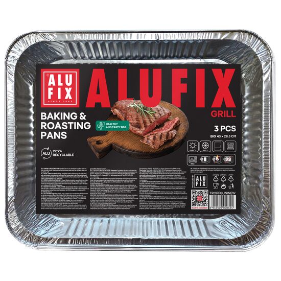 Tava aluminiu 3 buc/set, 43x28,5 cm, Alufix
