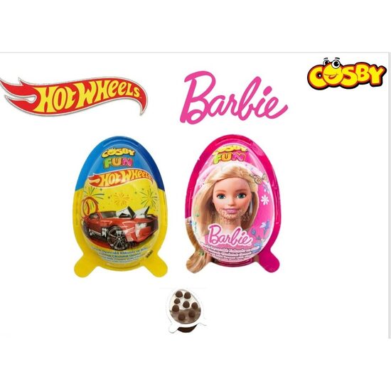 Ou de ciocolata cu surprize Hot Wheels/Barbie Cosby, 20g