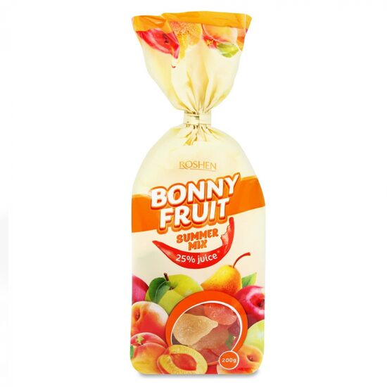 Jeleuri fructate cu 25% suc, Roshen Bonny Fruit mix summer 200g