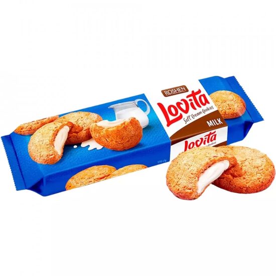 Biscuiti Lovita Soft Cream cu crema de lapte, 127 g