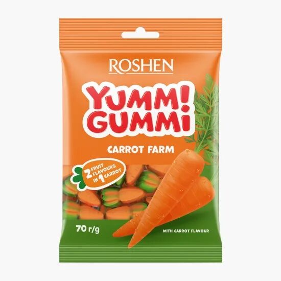 Jeleuri cu morcov Roshen Yummi Gummi 70g