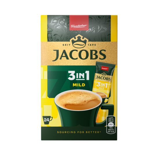 Cafea instant Jacobs 3in1 Mild. 11,1x24 plicuri