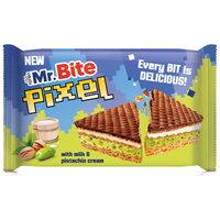 Napolitana cu fistic, Mr. Bite Pixel Pistachio Cream Wafer, 28g