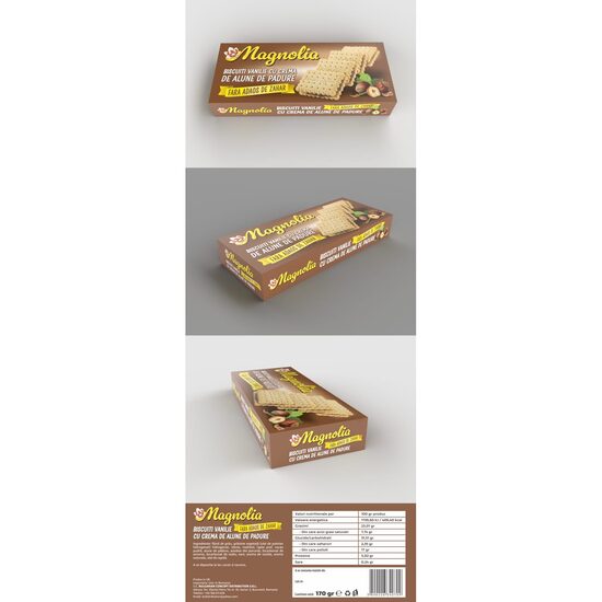 Biscuiți Magnolia cu Alune de padure, fara zahar, 170g