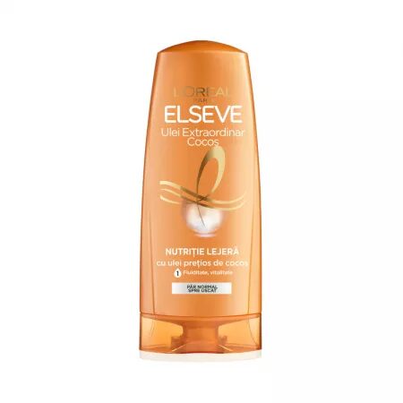 Balsam L'Oreal Paris Elseve Ulei Extraordinar Cocos, pentru Par Normal / Uscat, 200 ml