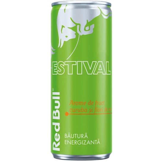 Bautura energizanta Red Bull Estival curuba si flori de soc, 250 ml, SGR (81015)