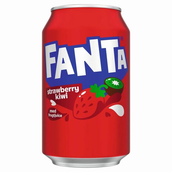Bautura racoritoare carbogazoasa Fanta Strawberry&Kiwi, Doza 0.33l, IMP,  SGR 