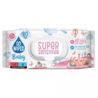 Servetele umede bebelusi cu capac, super sensitive, Go Wipes, capac, 60 buc