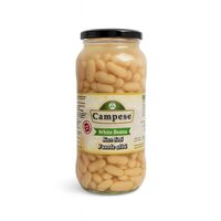 Fasole Albă Borcan Campese 540g – Boabe Mari, Fragede, Gata de Consum