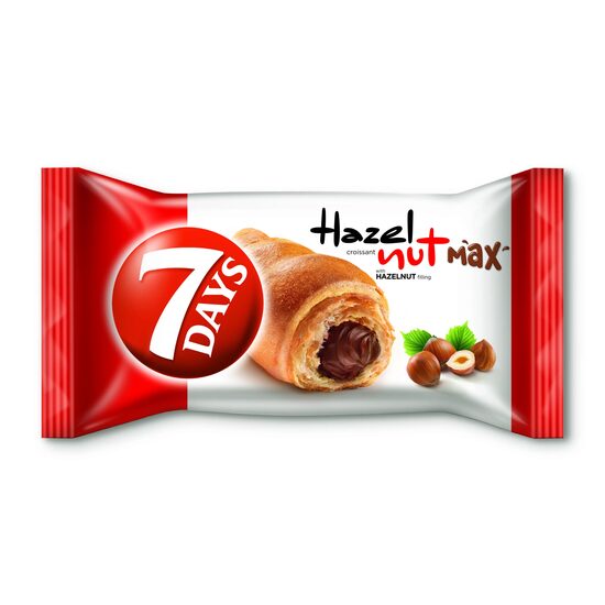 Croissant cu crema de ciocolata si alune de padure 7Days Max, 80 g