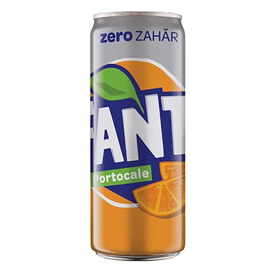 Băutură răcoritoare Fanta Orange, zero zahăr, 330ml, SGR, RO